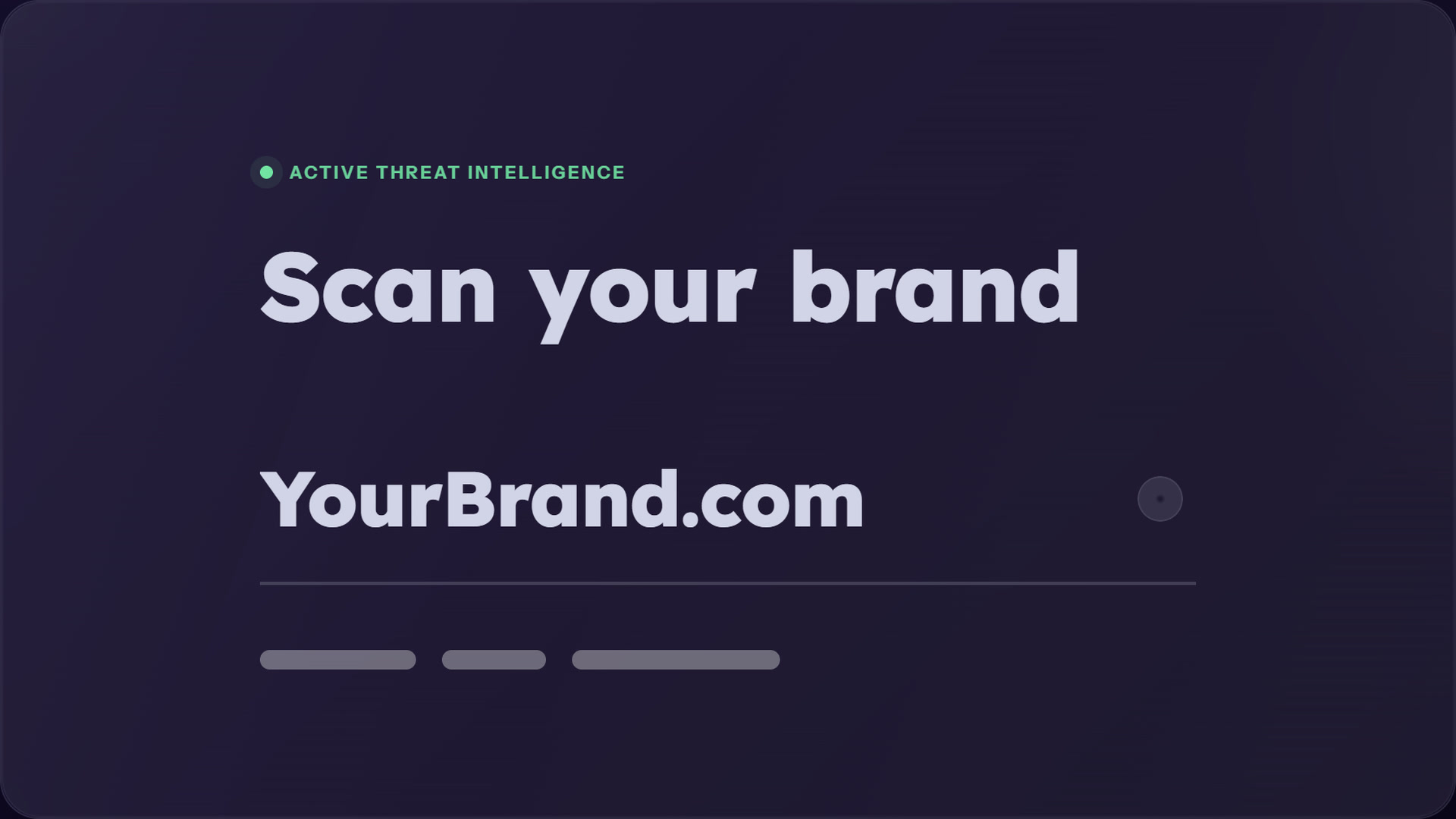 DomainsIntel demo: scanning YourBrand.com for impersonation domains.